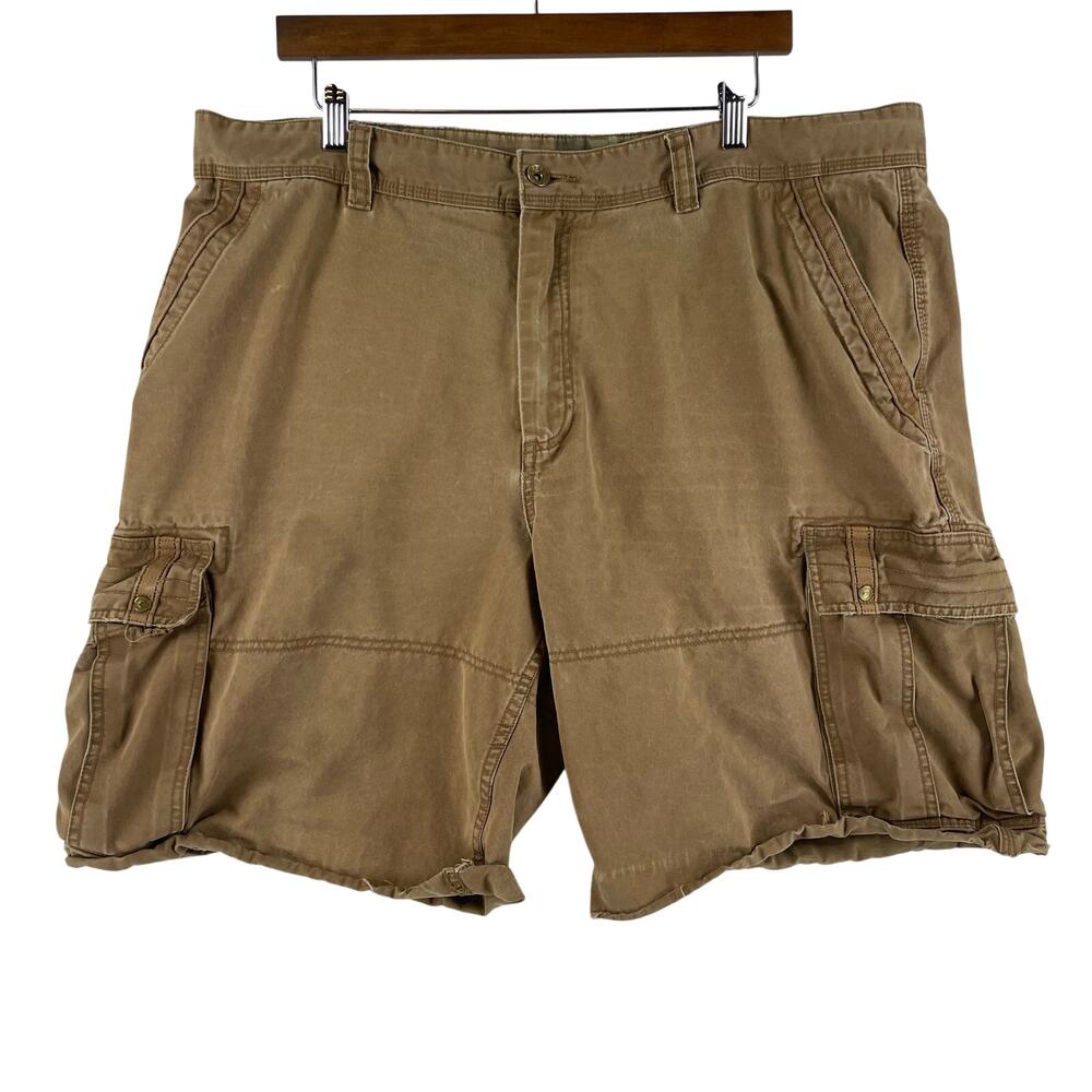 VTG 2007 Old Navy Mens Cargo Shorts SZ 40 Khaki Tan Cotton Twill Flap Pockets - Picture 1 of 13